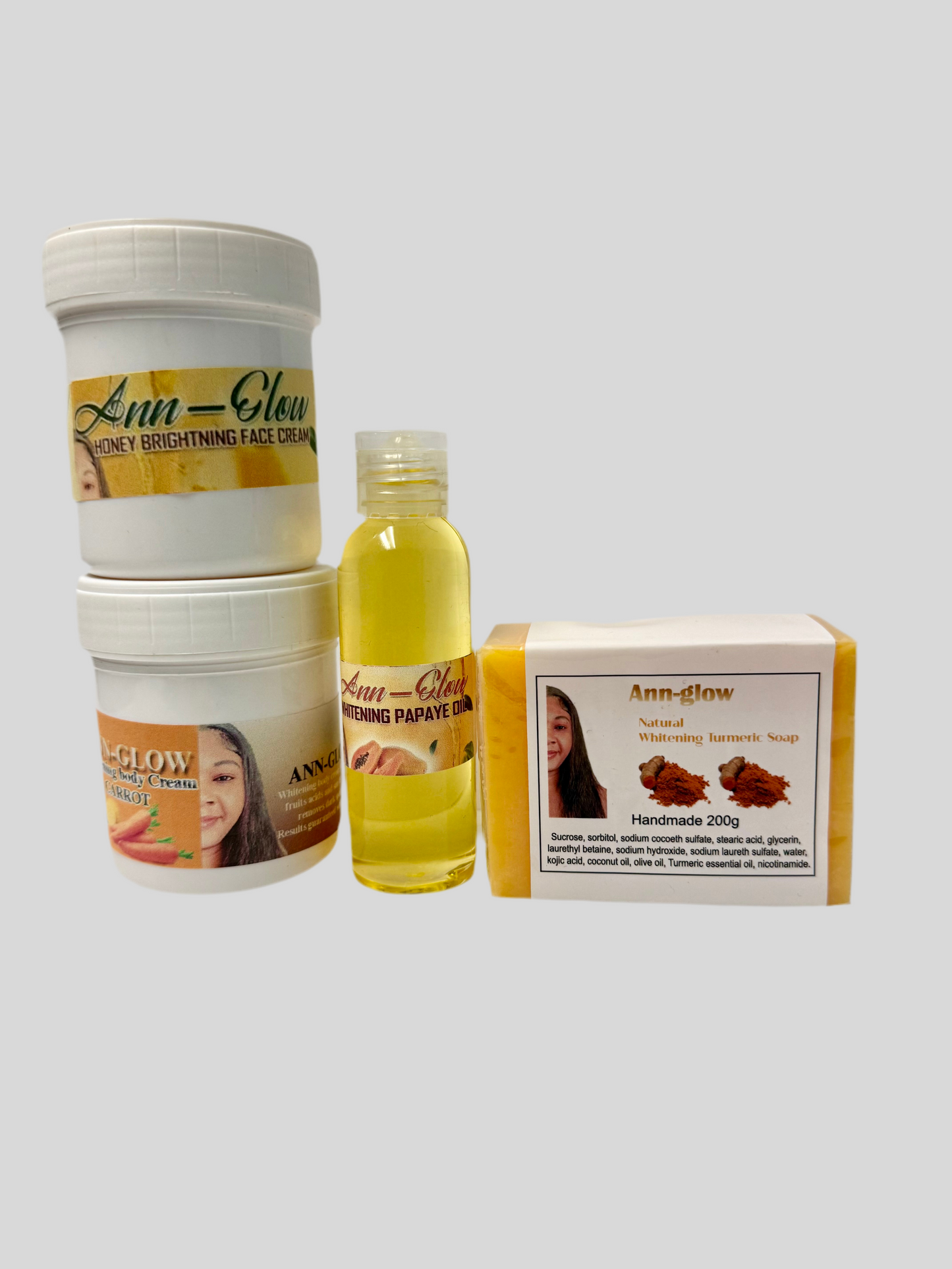 Ann-Glow medium set face , body cream , soap , oil