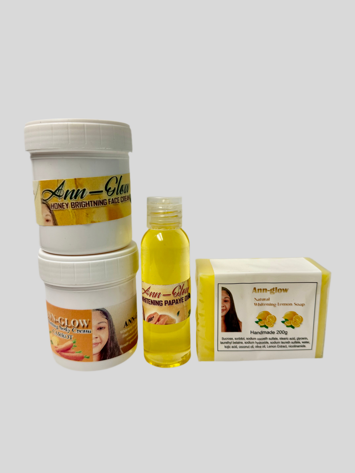 Ann-Glow medium set face , body cream , soap , oil