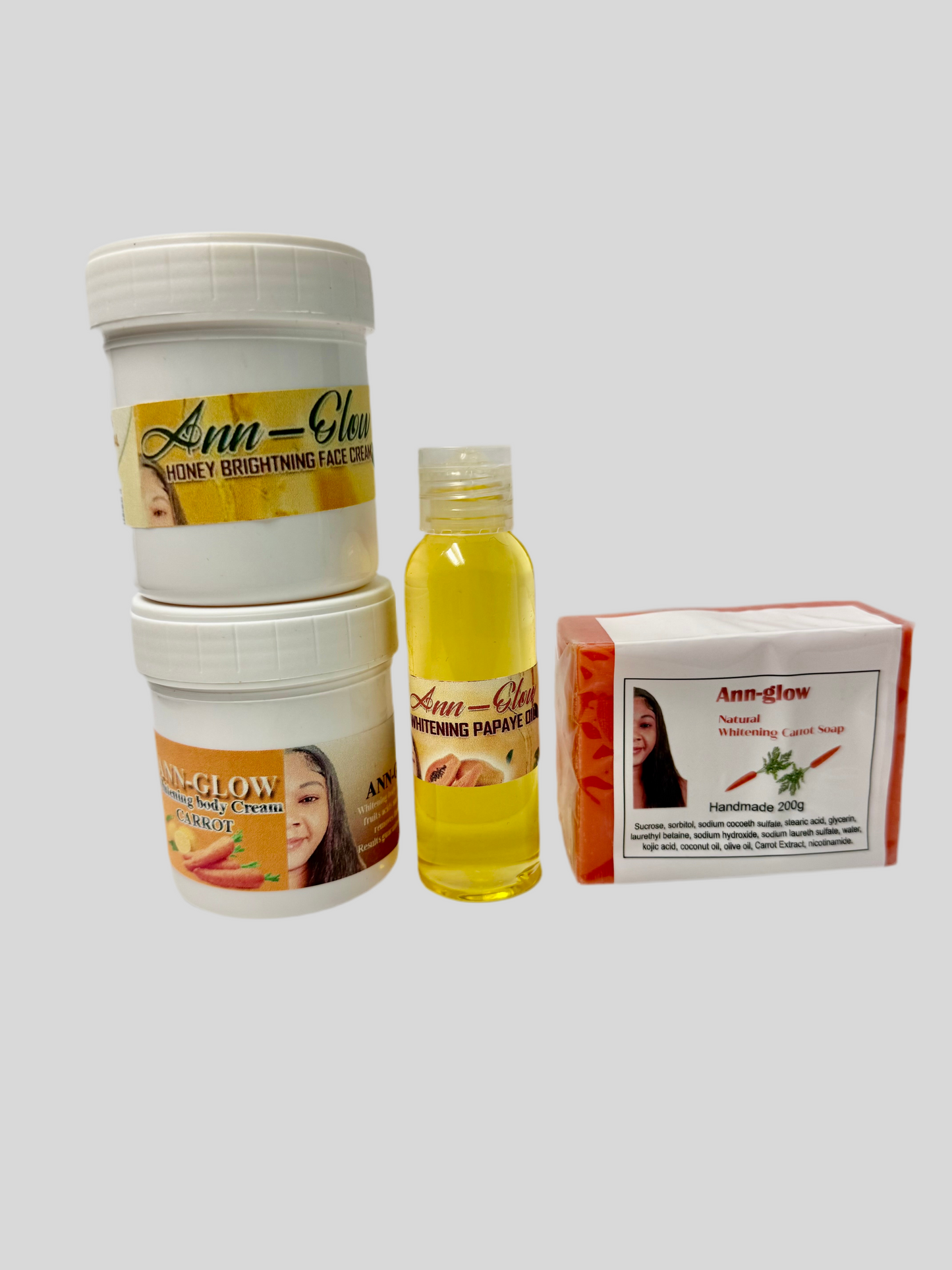 Ann-Glow medium set face , body cream , soap , oil