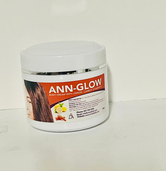 Ann-Glow whitening face and body cream make with fruits acids and sun ray filters, removes dark, spot , acne. Results guaranteed within 2 weeks 8oz